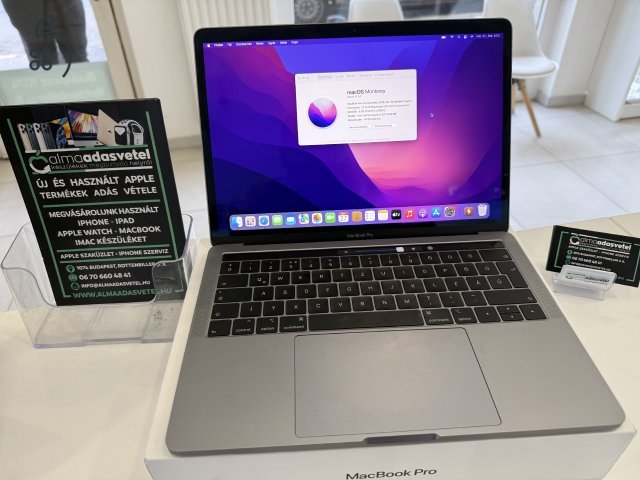 MacBook Pro 2019/8GB/512ssd/Újszerű/1-3 hónap gar./Akku88%/p3872