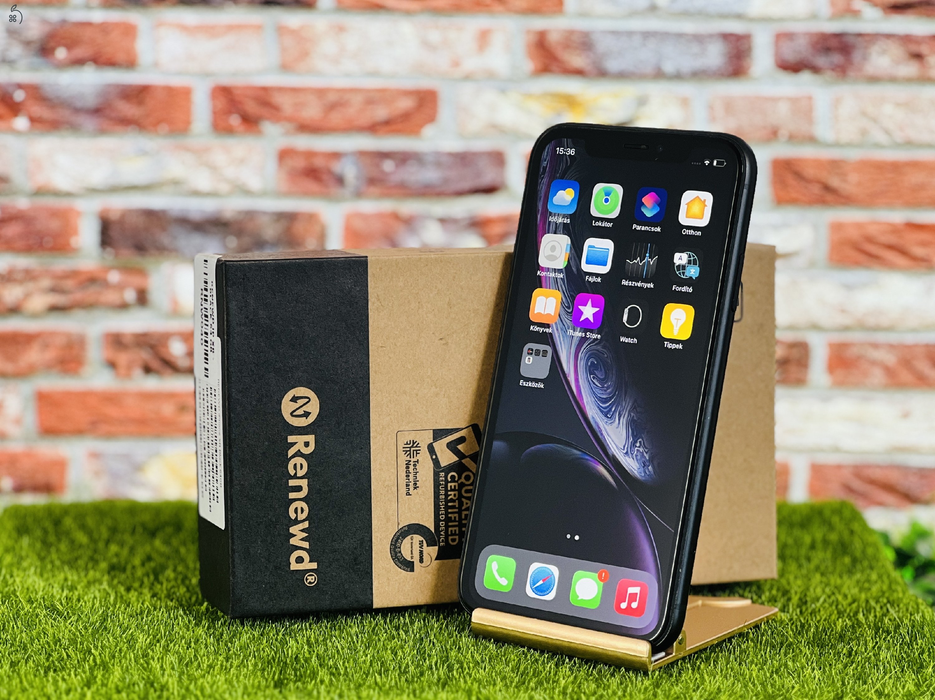 Felújított Renewd iPhone XR 64 GB Black 100% Akku szép állapotú - 12 HÓ GARANCIA - 044