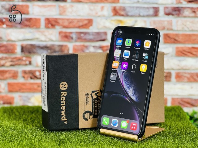 Felújított Renewd iPhone XR 64 GB Black 100% Akku szép állapotú - 12 HÓ GARANCIA - 044