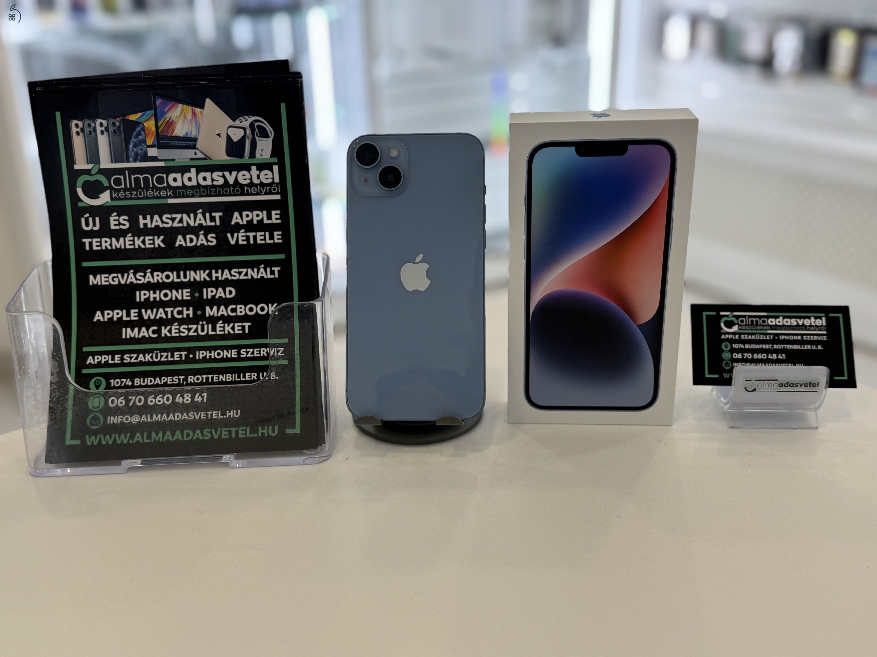 iPhone 14 Plus 128GB Kék Független Nagyon Szép/1-3 hónap gar./p3879