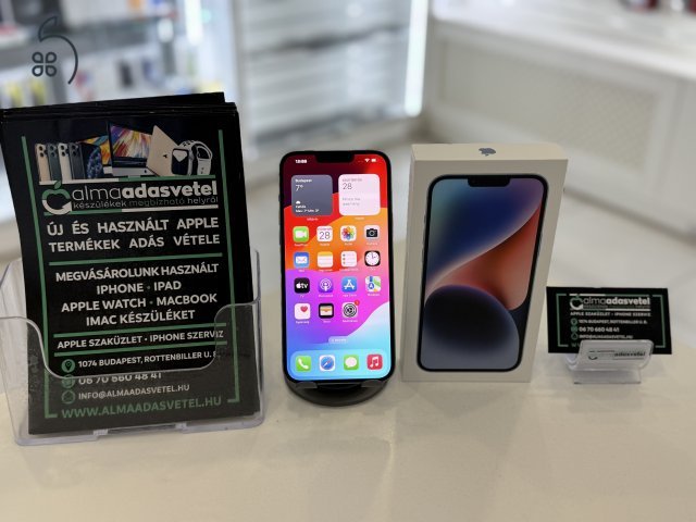 iPhone 14 Plus 128GB Kék Független Nagyon Szép/1-3 hónap gar./p3879