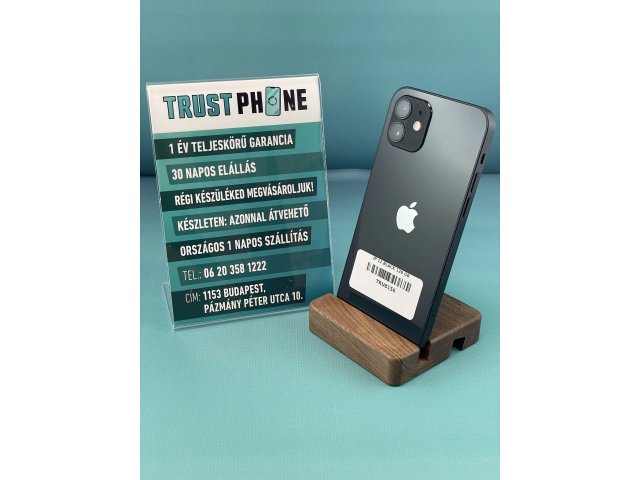 !! 1 ÉV GARANCIA !! iPhone 12 Black 128 GB – TRU8156 – 100% AKKU