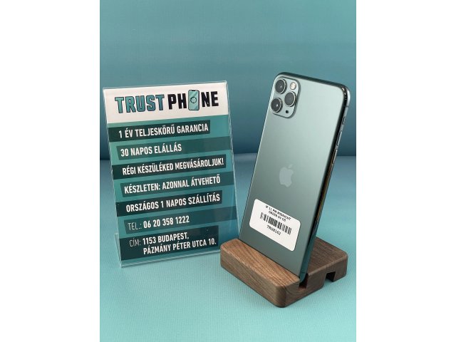 !! 1 ÉV GARANCIA !! iPhone 11 Pro Max Midnight Green 64 GB – TRU8162 – 93% AKKU