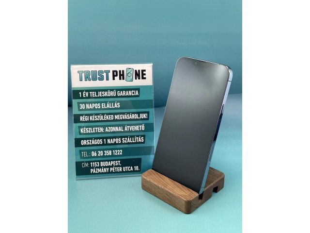 !! 1 ÉV GARANCIA !! iPhone 13 Pro Max Sierre Blue 128 GB – TRU8375 – 100% AKKU