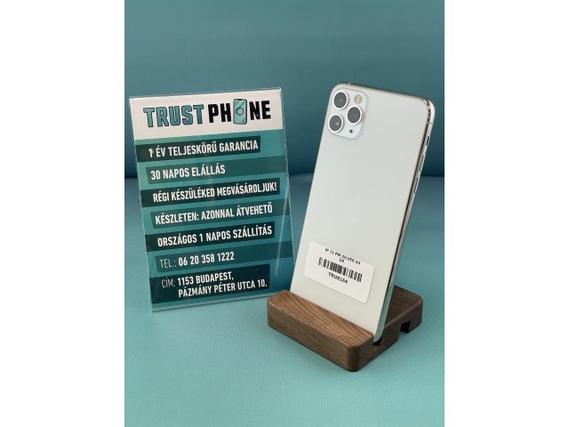 !! 1 ÉV GARANCIA !! iPhone 11 Pro Max Silver 64 GB – TRU8164 – 89% AKKU