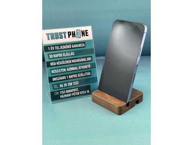 !! 1 ÉV GARANCIA !! iPhone 13 Pro Max Sierre Blue 128 GB – TRU8373 – 100% AKKU