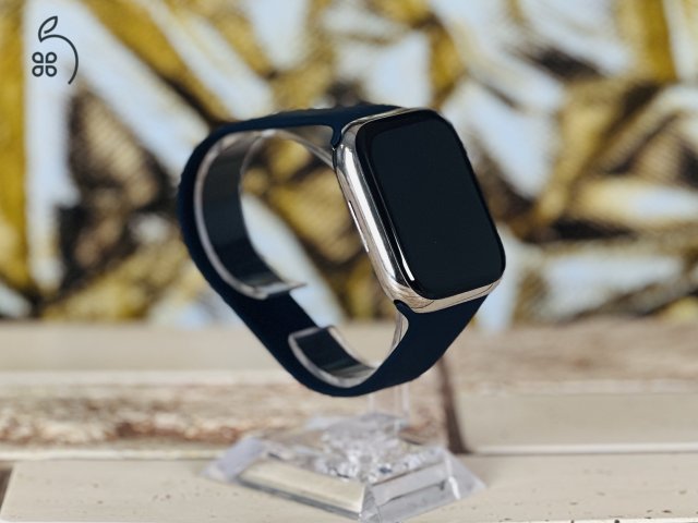 Apple Watch Series 7 ST 45mm Wifi+Cell A2478 Stainless Steel Silver ST szép állapotú - 12 HÓ GARANCIA - 332