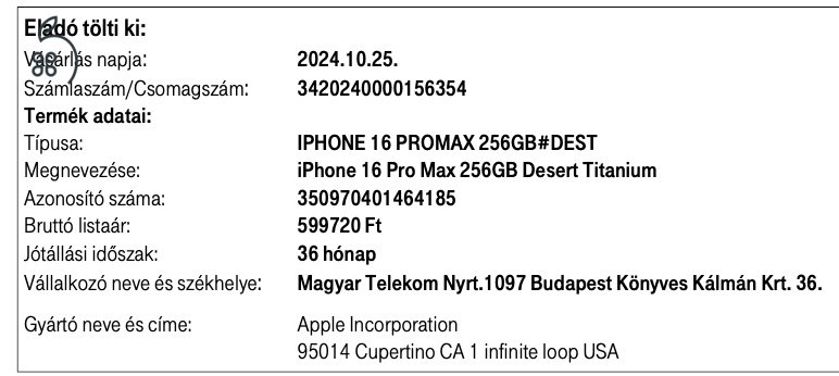 iPhone 16 Pro Max 256 Gb Desert - Apple Garancia 2025.10.24-ig