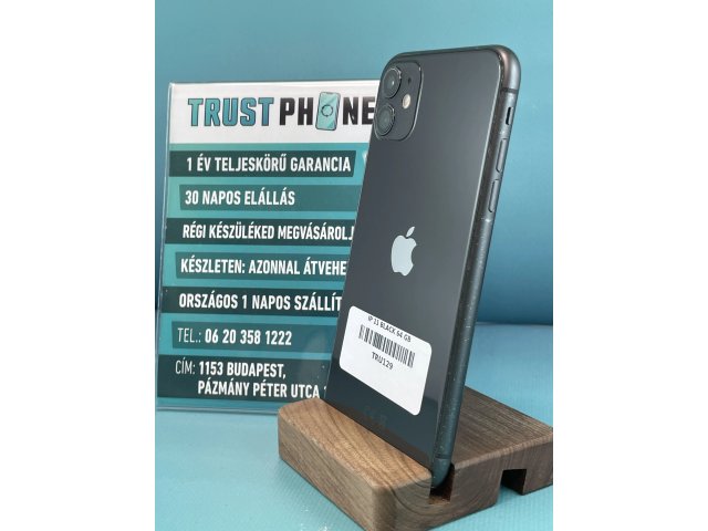 !! 1 ÉV GARANCIA !! iPhone 11 Black 64 GB – TRU129 – 100% AKKU