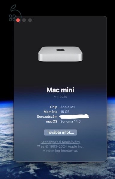 Mac Mini M1 16Gb/256Gb SSD Karcmentes + Satechi Hub