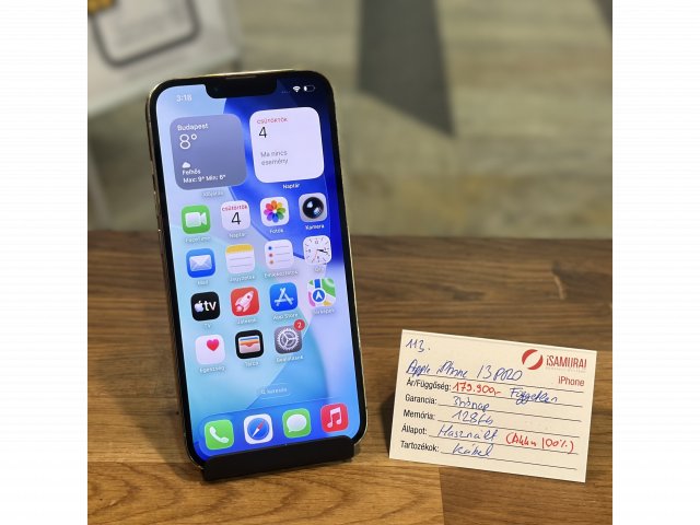 113. Apple iPhone 13 Pro - 128 GB - Arany - Akku 100%