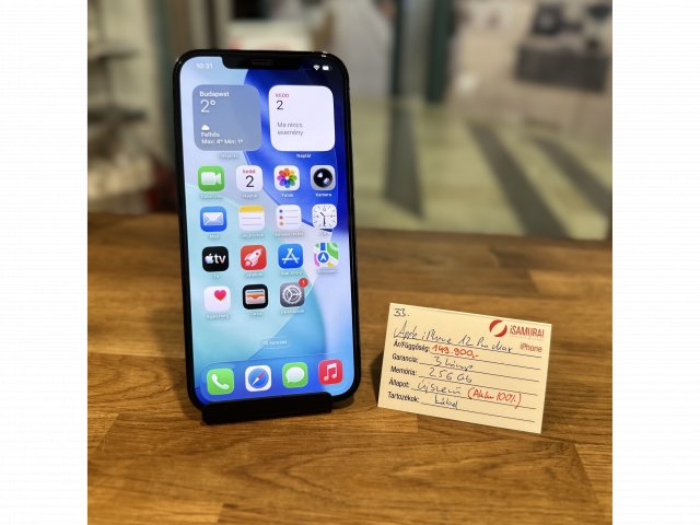 33.Apple iPhone 12 Pro Max - 256GB - Óceánkék - Újszerű - ÚJ AKKU