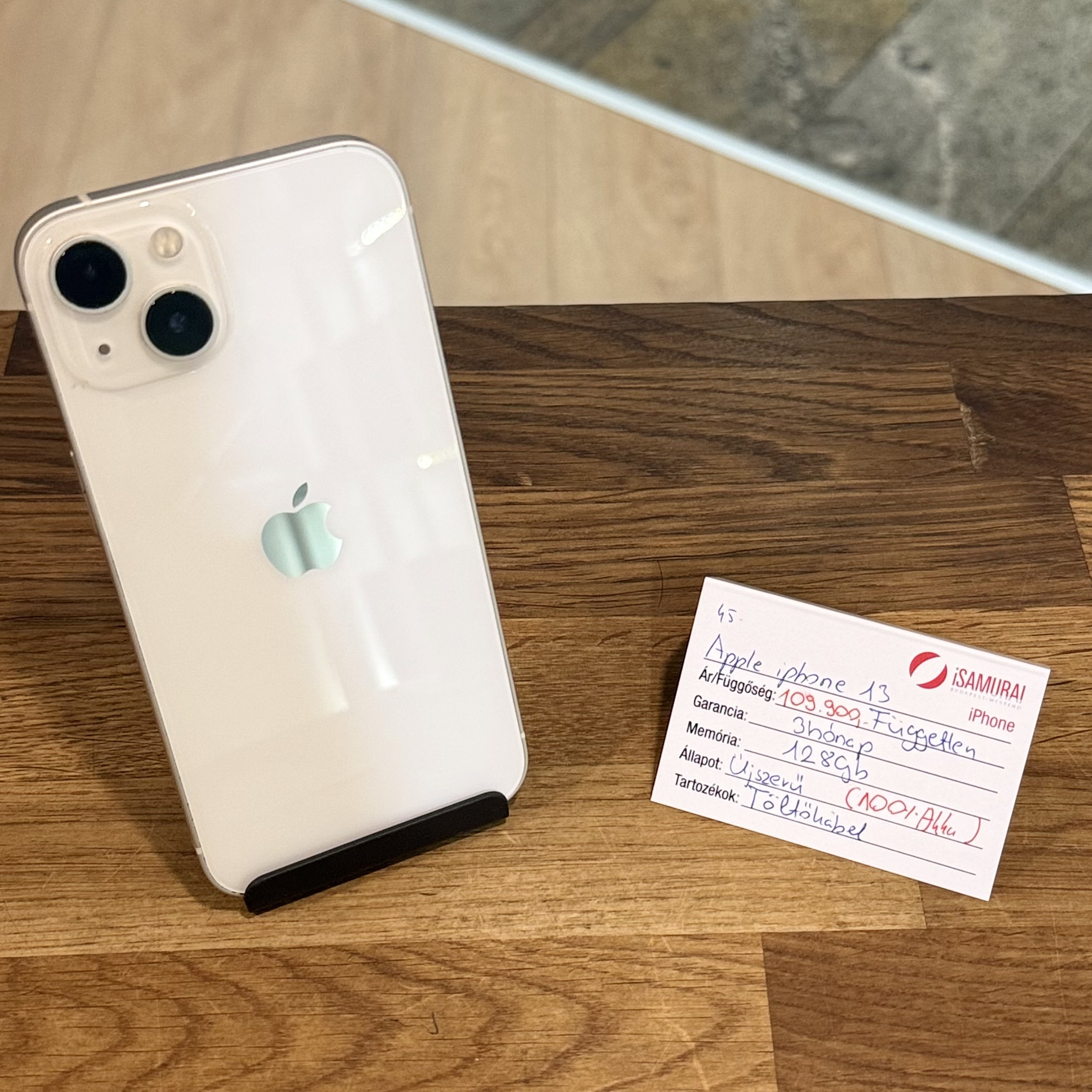 Apple iPhone 13 - 128GB - Fehér - Újszerű - ÚJ AKKU (45.)