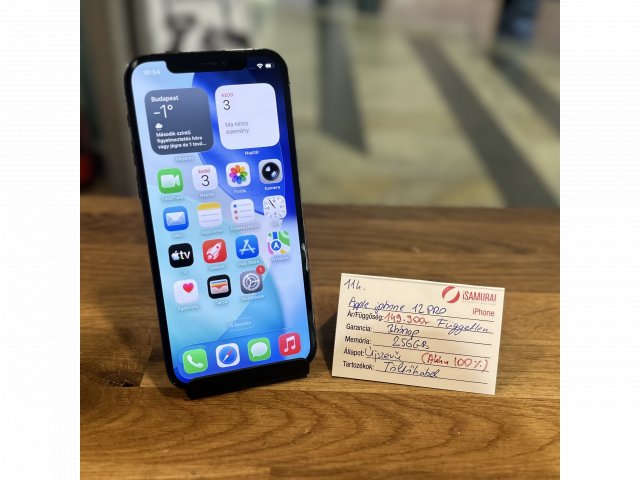 114. Apple iPhone 12 Pro - 256 GB - Grafit - Új akku
