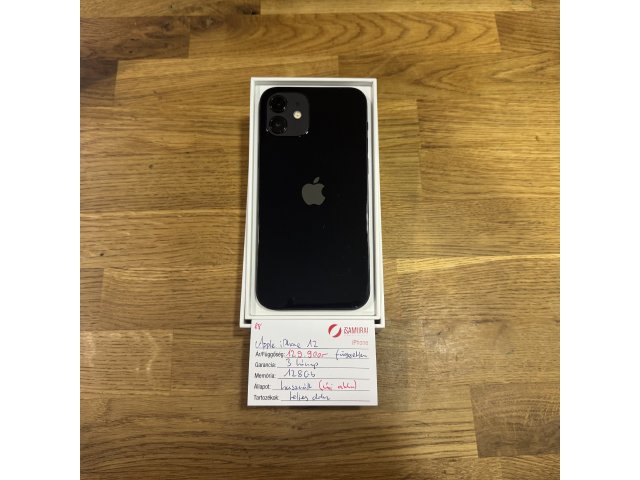 88. Apple iPhone 12 - 128 GB - Fekete - ÚJ AKKU