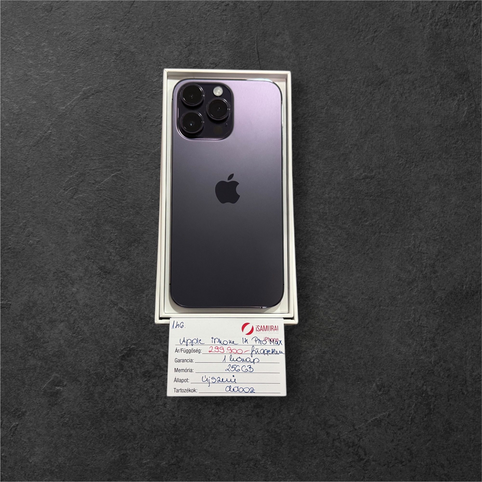 146. Apple iPhone 14 Pro Max - 256 GB - Deep Purple - Újszerű