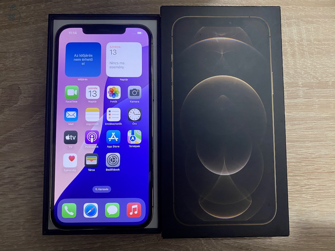 iPhone 12 Pro Max Gold 128GB Független Akku:91 % Csere ON !