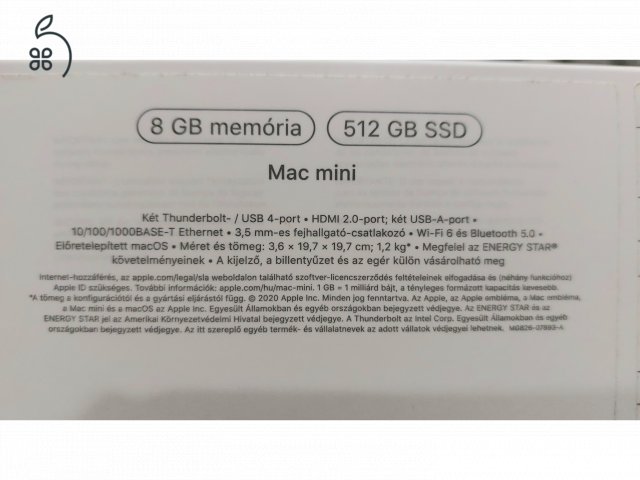 Apple Macmini M1 8GB memória/512 GB SSD