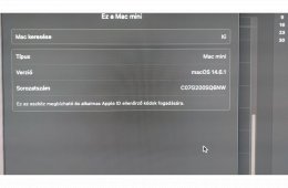 Apple Macmini M1 8GB memória/512 GB SSD