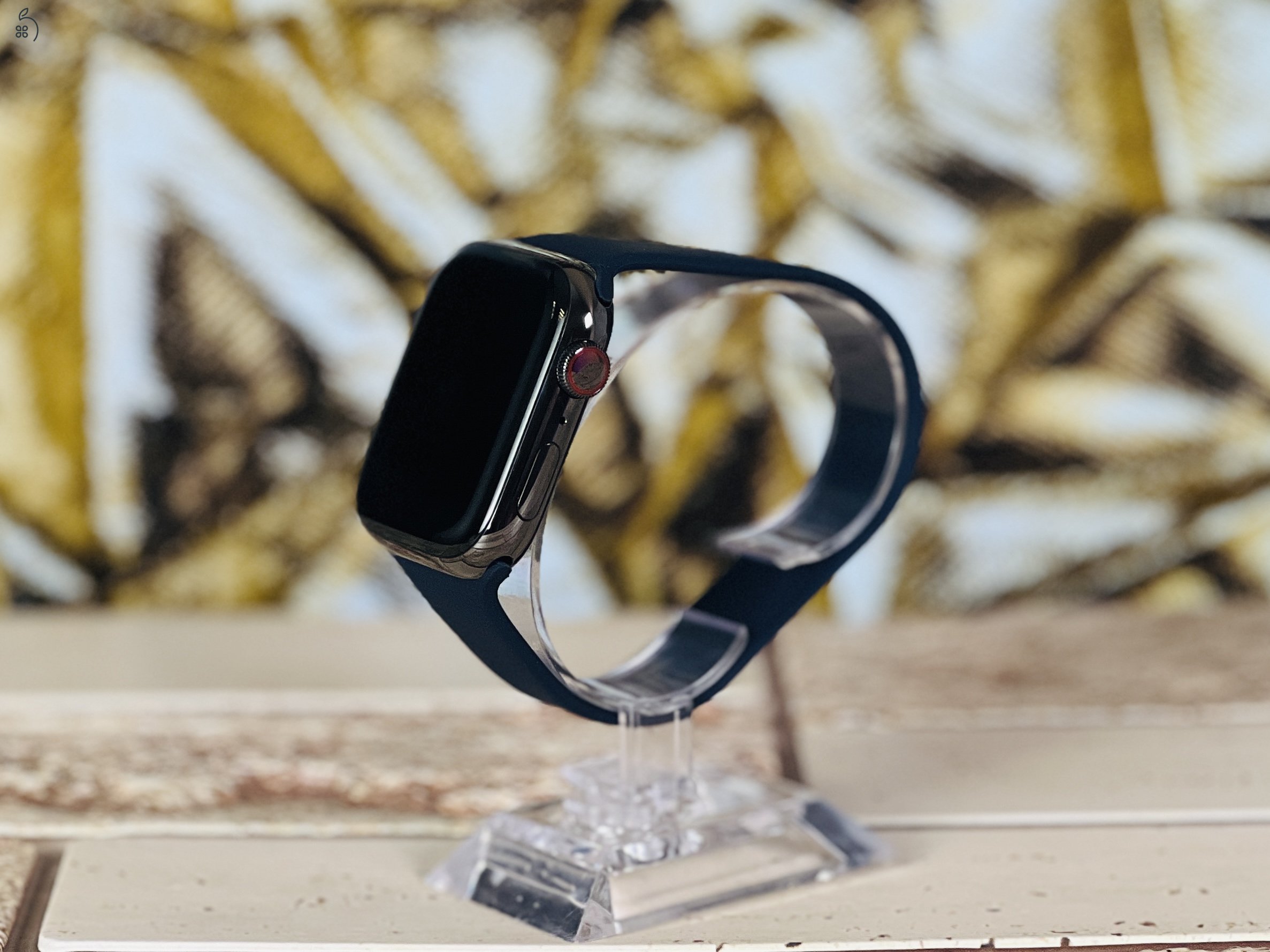 Apple Watch Series 7 ST 45mm Wifi+Cell A2478 Stainless Steel Graphite ST szép állapotú - 12 HÓ GARANCIA - 338