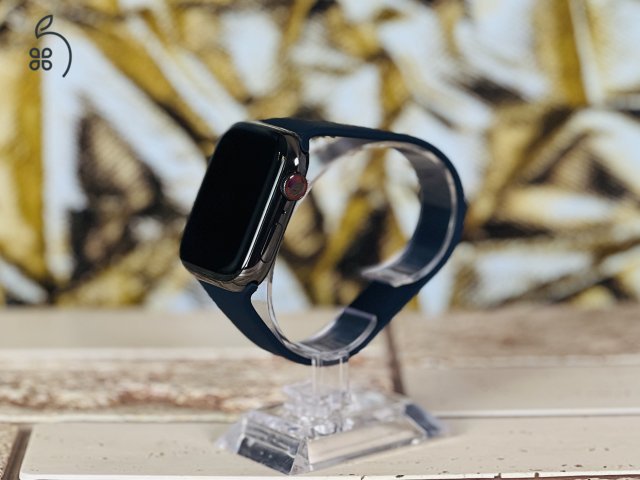 Apple Watch Series 7 ST 45mm Wifi+Cell A2478 Stainless Steel Graphite ST szép állapotú - 12 HÓ GARANCIA - 338