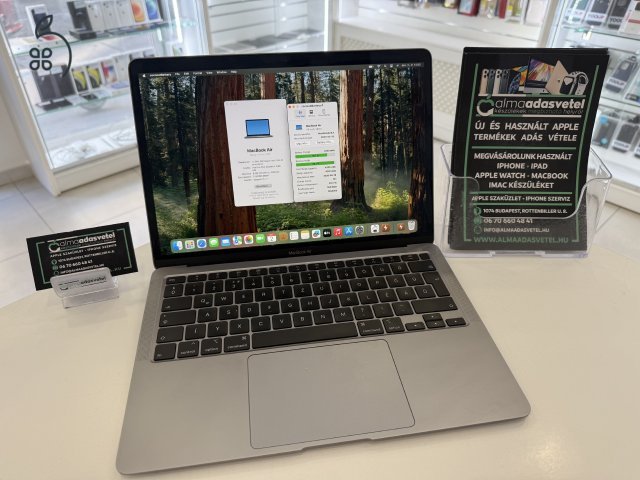 MacBook Air 2020/8GB/256ssd/Újszerű/1-3 hónap gar./Akku 96%/p3886