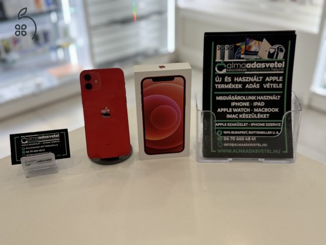 iPhone 12 64GB Red Független Újszerű/1-3 hónap gar./p3887