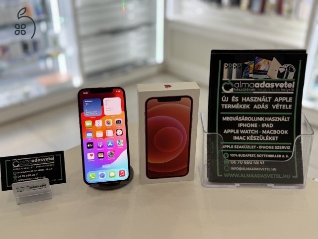 iPhone 12 64GB Red Független Újszerű/1-3 hónap gar./p3887