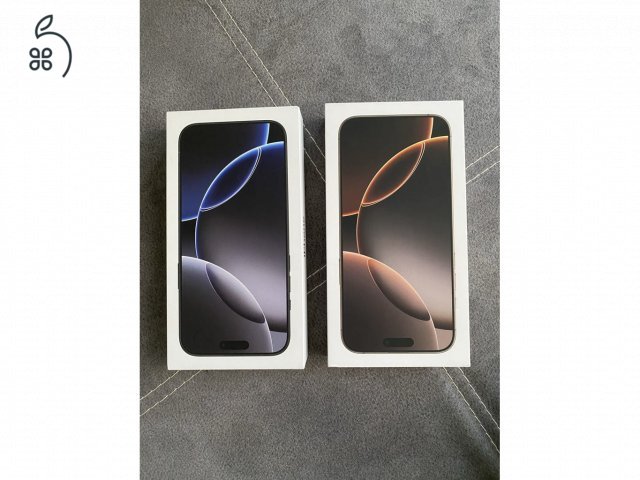 Iphone 16 Pro max 1 TB. Új! Bontatlan , kártyafüggetlen(eSIM), Applestoreból