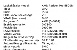 CTO bestia, Macbook Pro 16, HUN, 2019, i9, 32GB, 1TB, AMD Radeon Pro 8GB videokártya