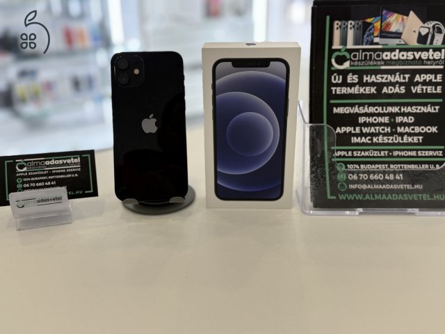 iPhone 12 128GB Fekete Vodafone Újszerű/1-3 hónap gar./p3895/