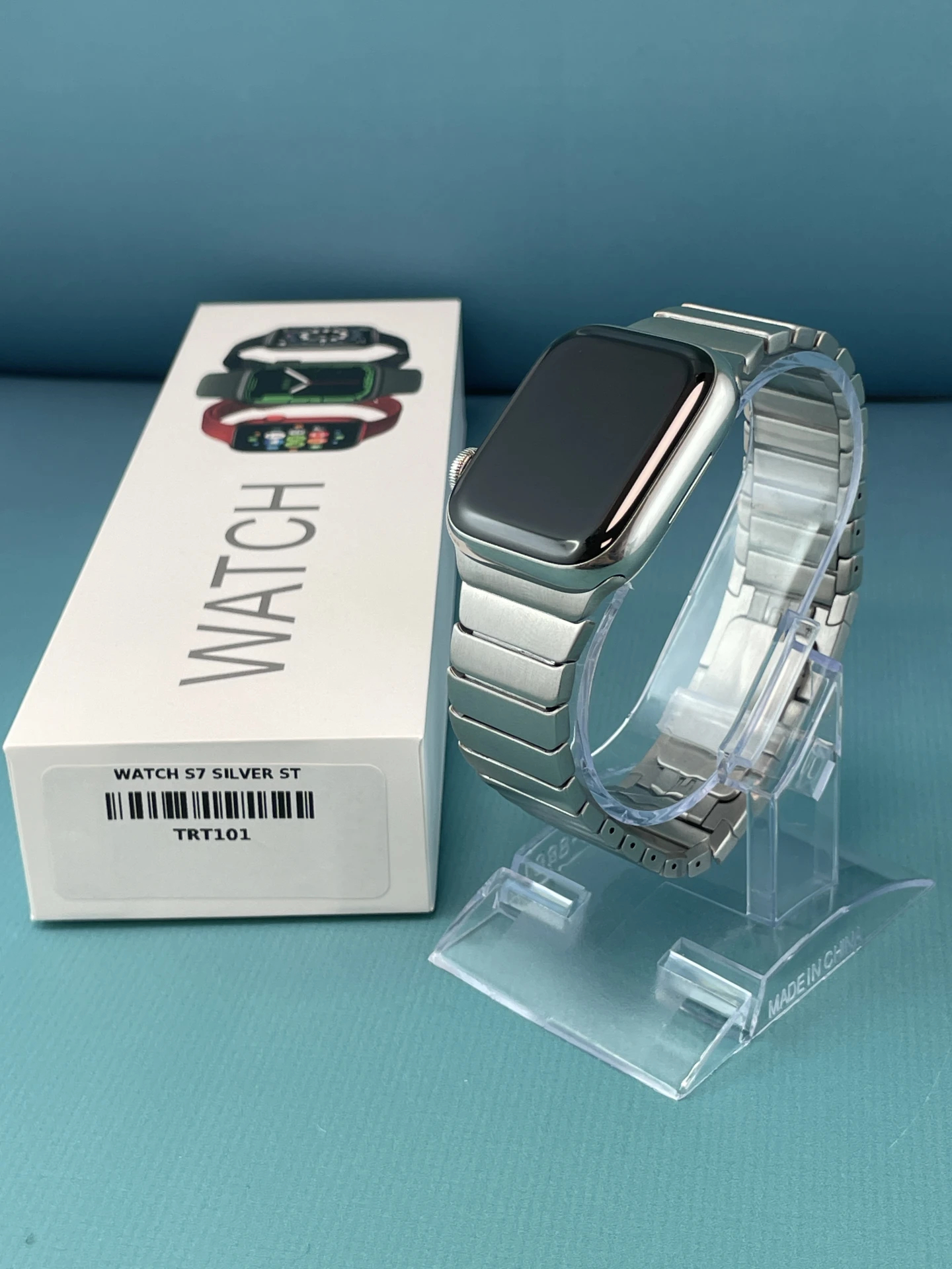 !! 1 ÉV GARANCIA !! Apple Watch Series 7 S7 41mm Wifi+Cell Stainless Steel Silver – TRT101