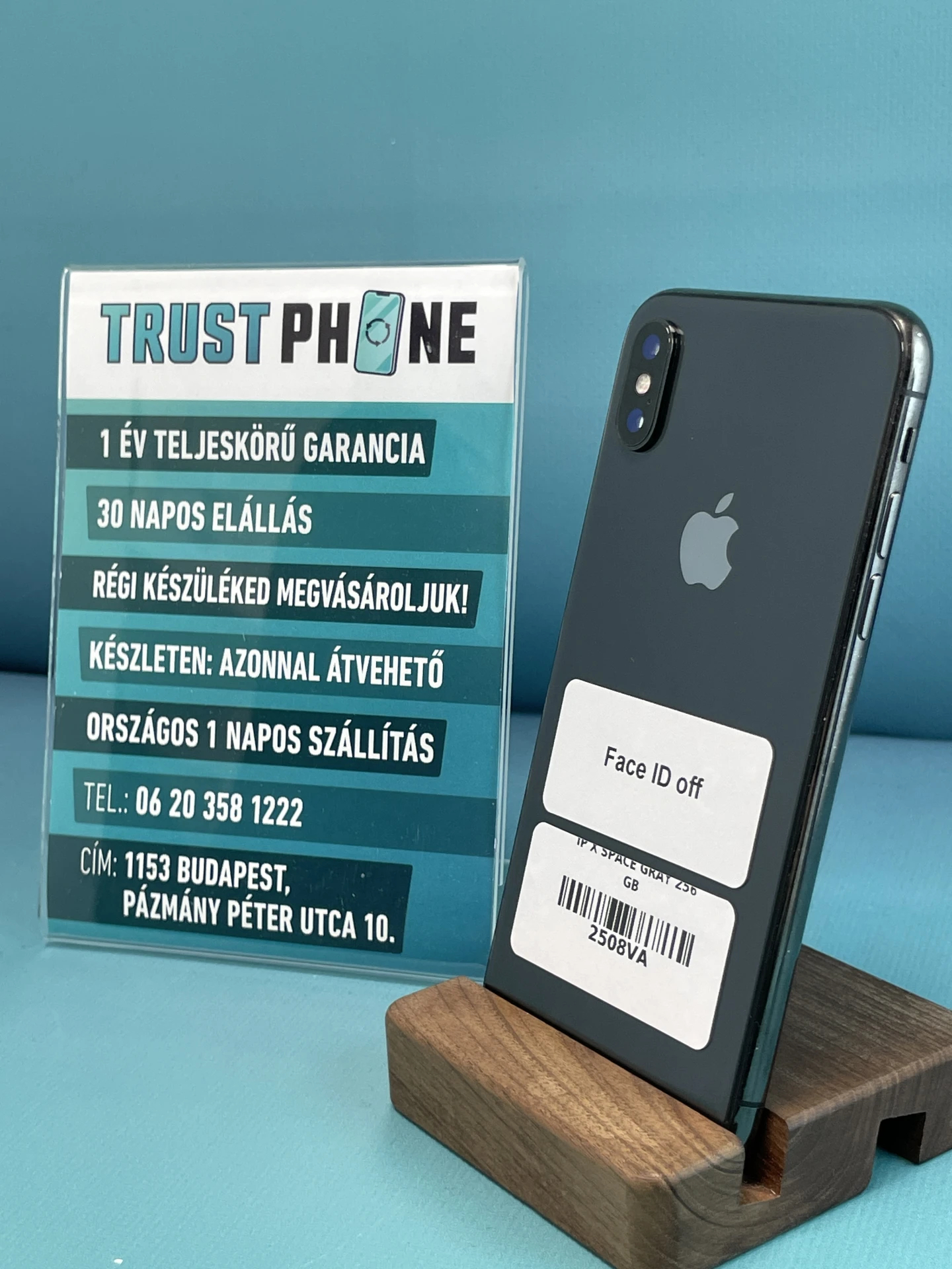 !! 1 ÉV GARANCIA !! iPhone X Space Gray 256 GB – 2508VA – 100% AKKU