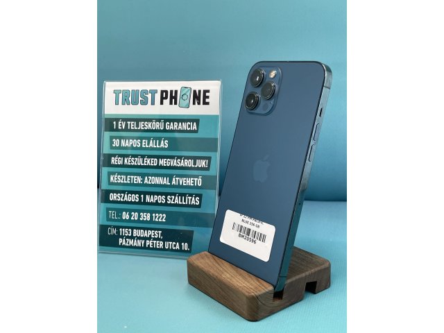 !! 1 ÉV GARANCIA !! iPhone 12 Pro Max Pacific Blue 256 GB – BM20596 – 100% AKKU