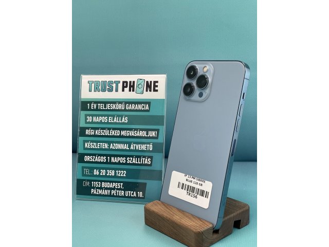 !! 1 ÉV GARANCIA !! ! KARÁCSONYI AKCIÓ ! iPhone 13 Pro Max Sierre Blue 128 GB – TR156 – 100% AKKU