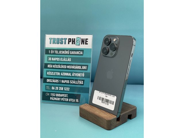 !! 1 ÉV GARANCIA !! ! KARÁCSONYI AKCIÓ ! iPhone 13 Pro Graphite 128 GB – TRT178 – 100% AKKU