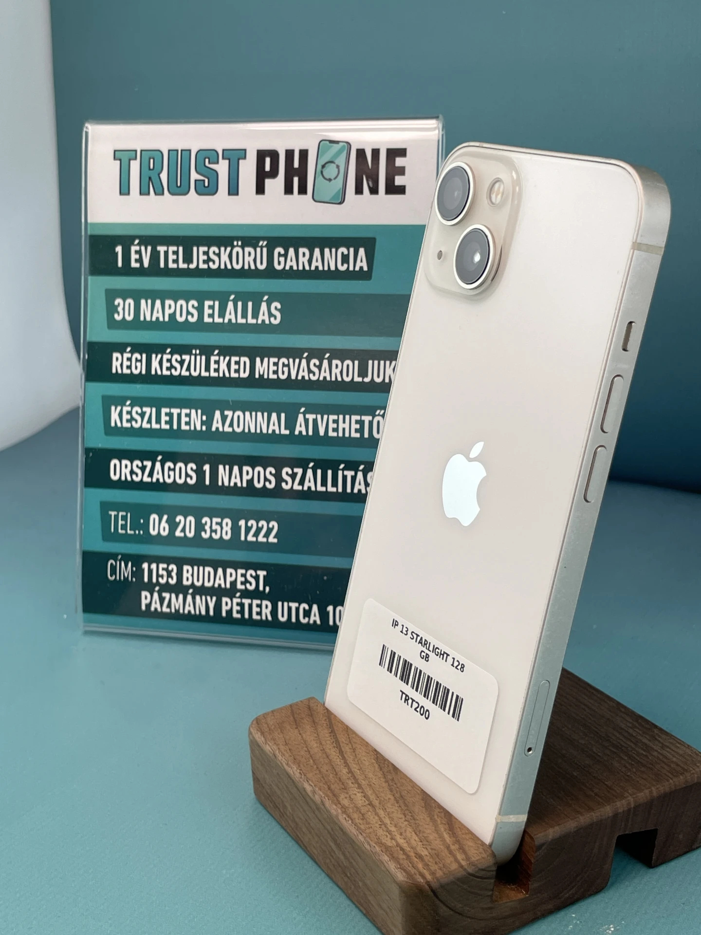 !! 1 ÉV GARANCIA !! iPhone 13 Starlight 128 GB – TRT200 – 93% AKKU