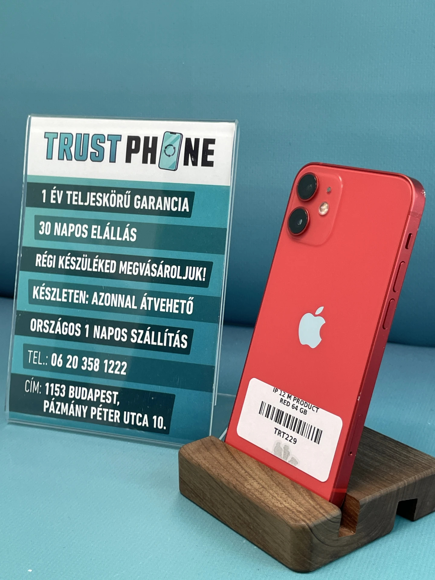 !! 1 ÉV GARANCIA !! iPhone 12 Mini PRODUCT RED 64 GB – TRT229 – 93% AKKU