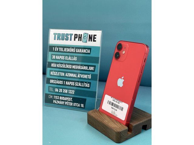 !! 1 ÉV GARANCIA !! iPhone 12 Mini PRODUCT RED 64 GB – TRT229 – 93% AKKU