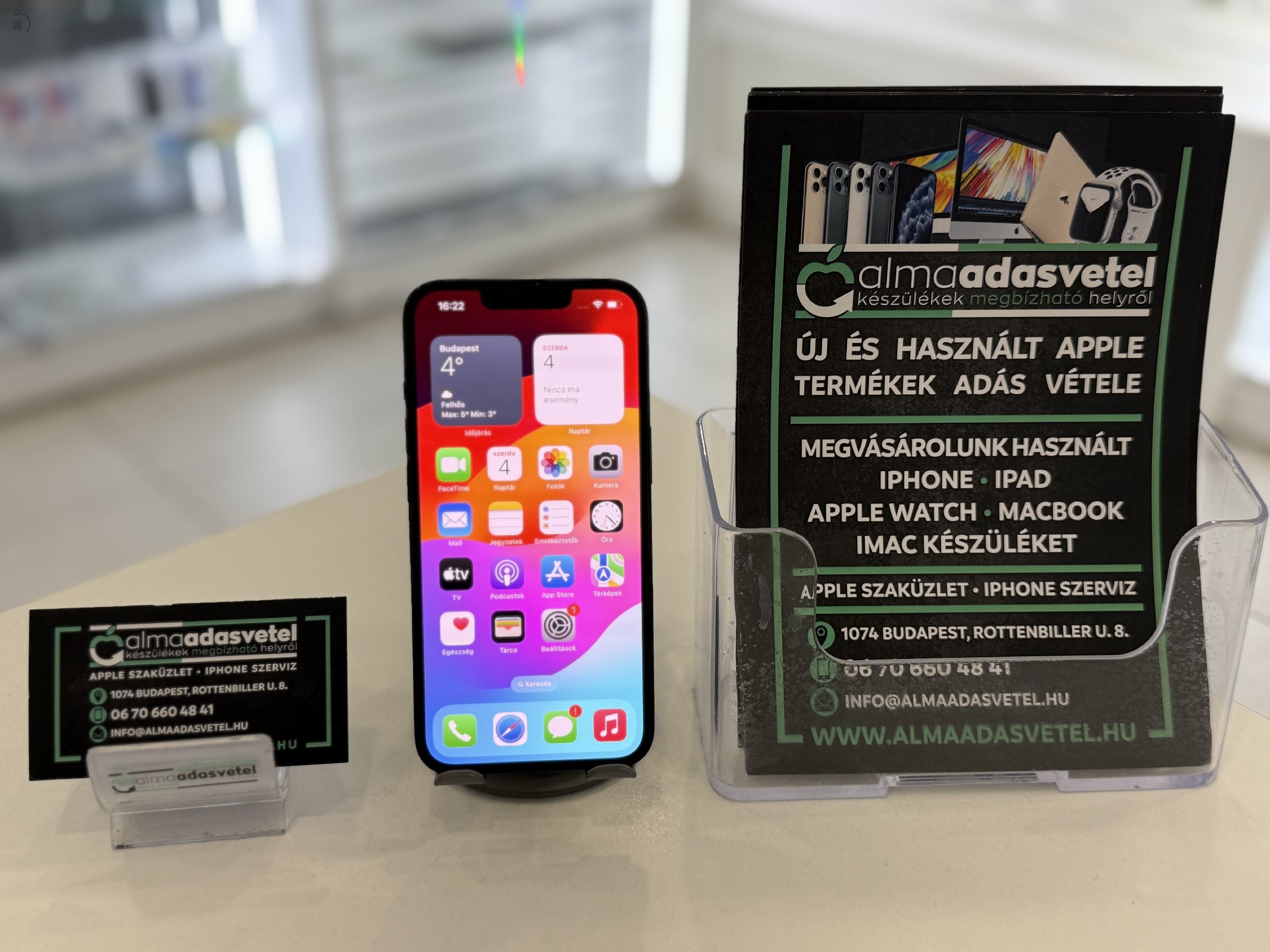 iPhone 13 128GB Független Használt/1-3 hónap gar./Akku 90%/p3902