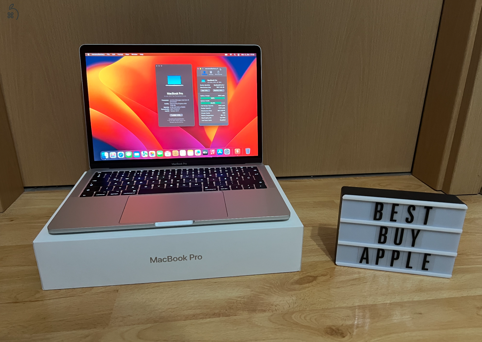 2017 Retina MacBook Pro 13 / i5 2.3GHz / 8GB / 128GB SSD / Korrekt Áron Eladó ! ! !