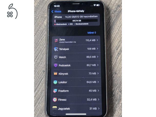 Karcmentes iPhone XS 512GB eladó