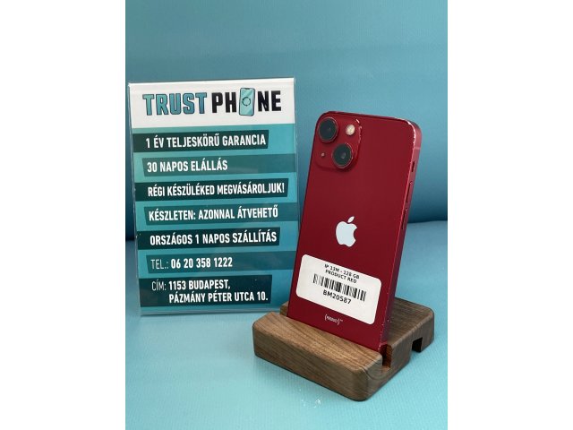 !! 1 ÉV GARANCIA !! iPhone 13 Mini PRODUCT RED 128 GB – BM20587 – 100% AKKU