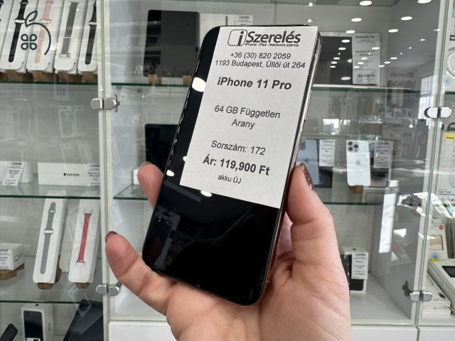 iPhone 11 Pro 64GB független arany új akkumulátorral garanciával (172) iszerelés.hu