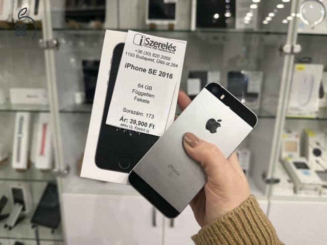 iPhone SE 64 GB független space grey ÚJ AKKU / ÚJ KIJELZŐ garanciával (173) iszerelés.hu