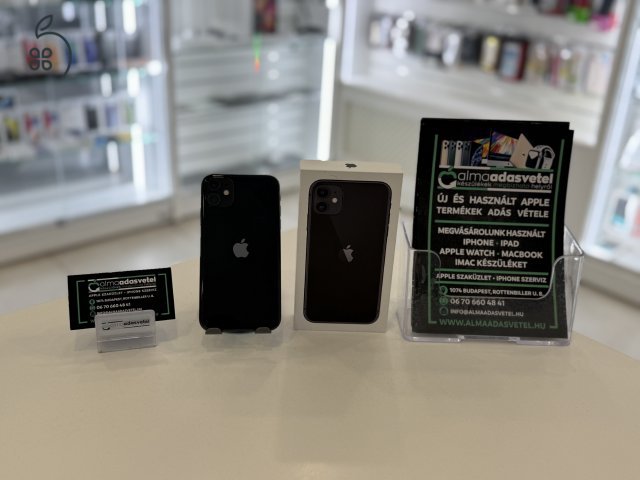 iPhone 11 128GB Fekete Használt Független/1-3 gar./Akku 87%/p3906