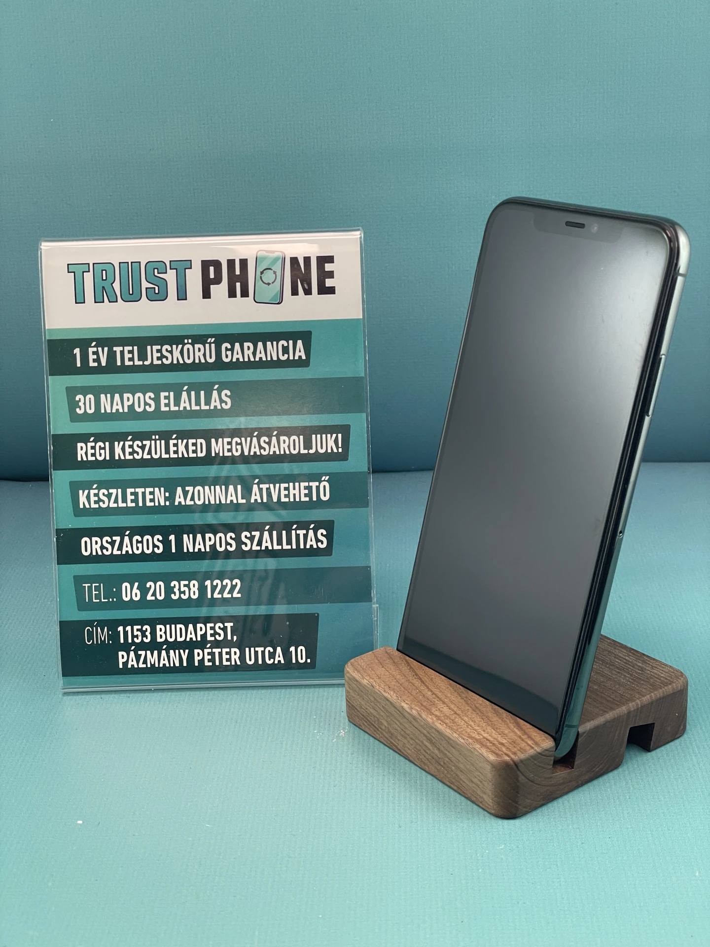 !! 1 ÉV GARANCIA !! iPhone 11 Pro Max Midnight Green 64 GB – TRU8281 – 100% AKKU