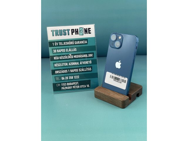 !! 1 ÉV GARANCIA !! iPhone 13 Mini Blue 128 GB – TRU8338 – 100% AKKU