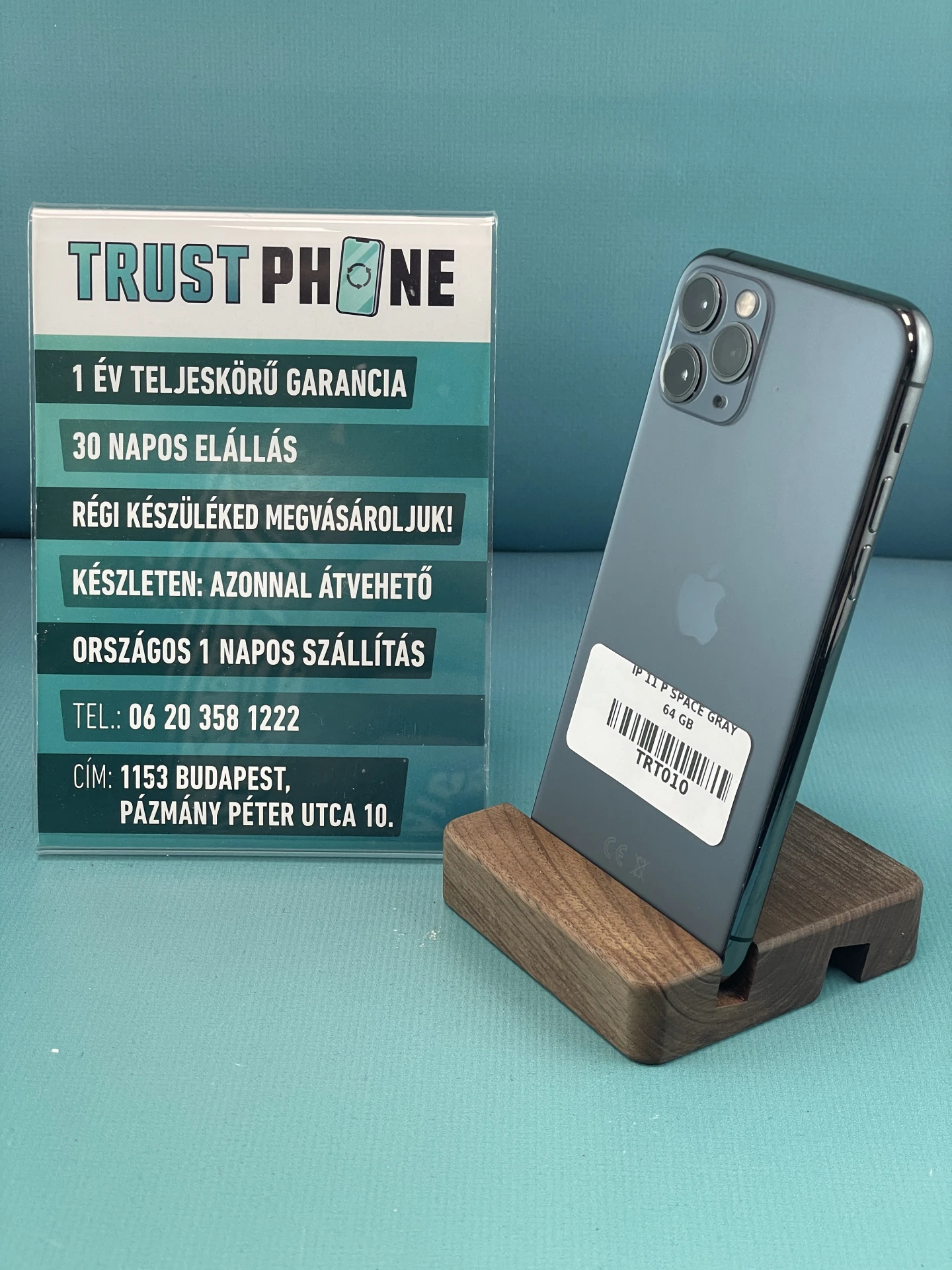 !! 1 ÉV GARANCIA !! iPhone 11 Pro Space Gray 64 GB – TRT010 – 94% AKKU