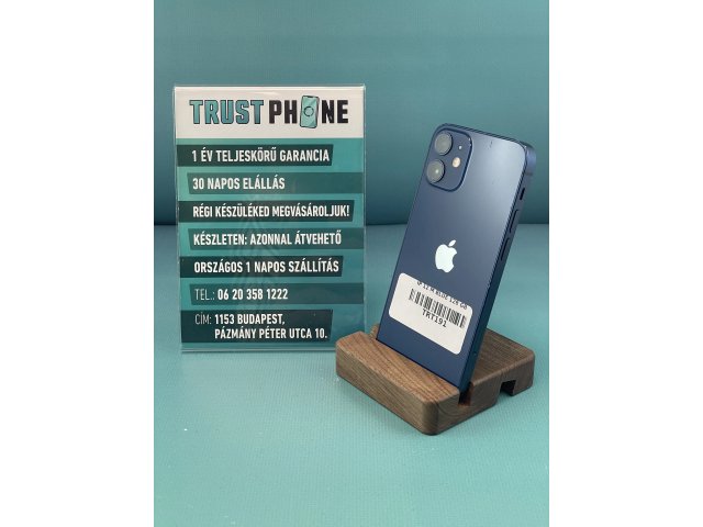 !! 1 ÉV GARANCIA !! iPhone 12 Mini Blue 128 GB – TRT191 – 100% AKKU